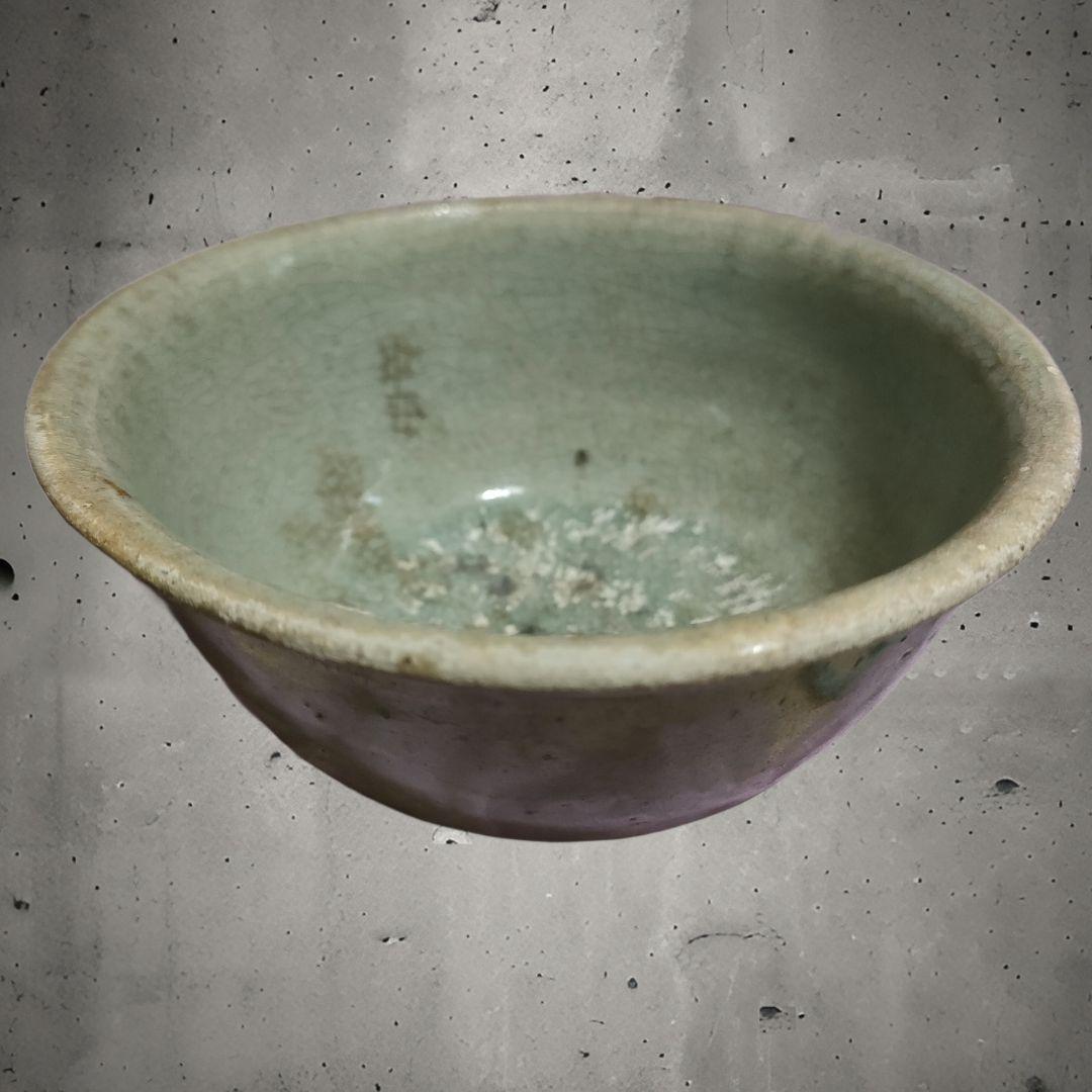 宋胡録茶碗　スンコロク　青磁　時代物　新渡り茶器