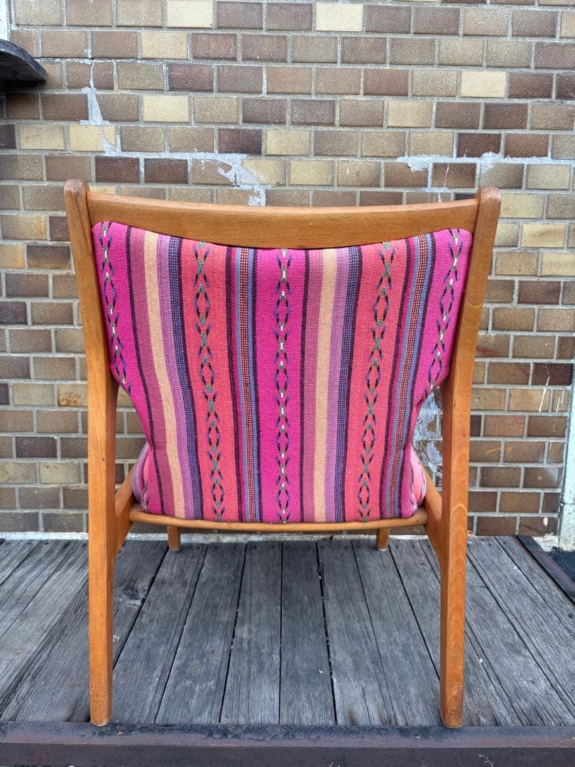 オールドカリモクKARIMOKU1人掛けピンクソファヴィンテージアンティーク