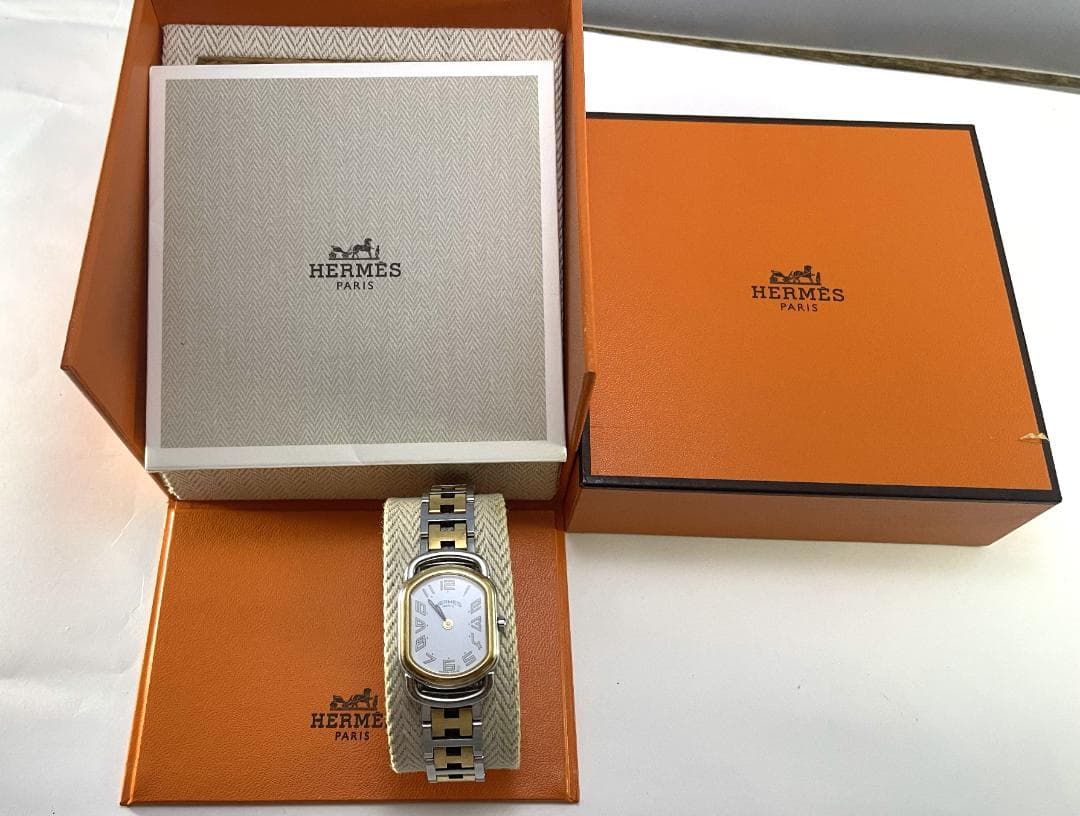 【ジャンク品】　エルメス　レディース　ラリーRA1.220　ホワイト