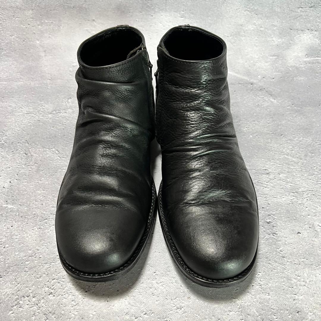 PADRONE サイドジップ チャッカブーツ 41 ブラック ヌバック