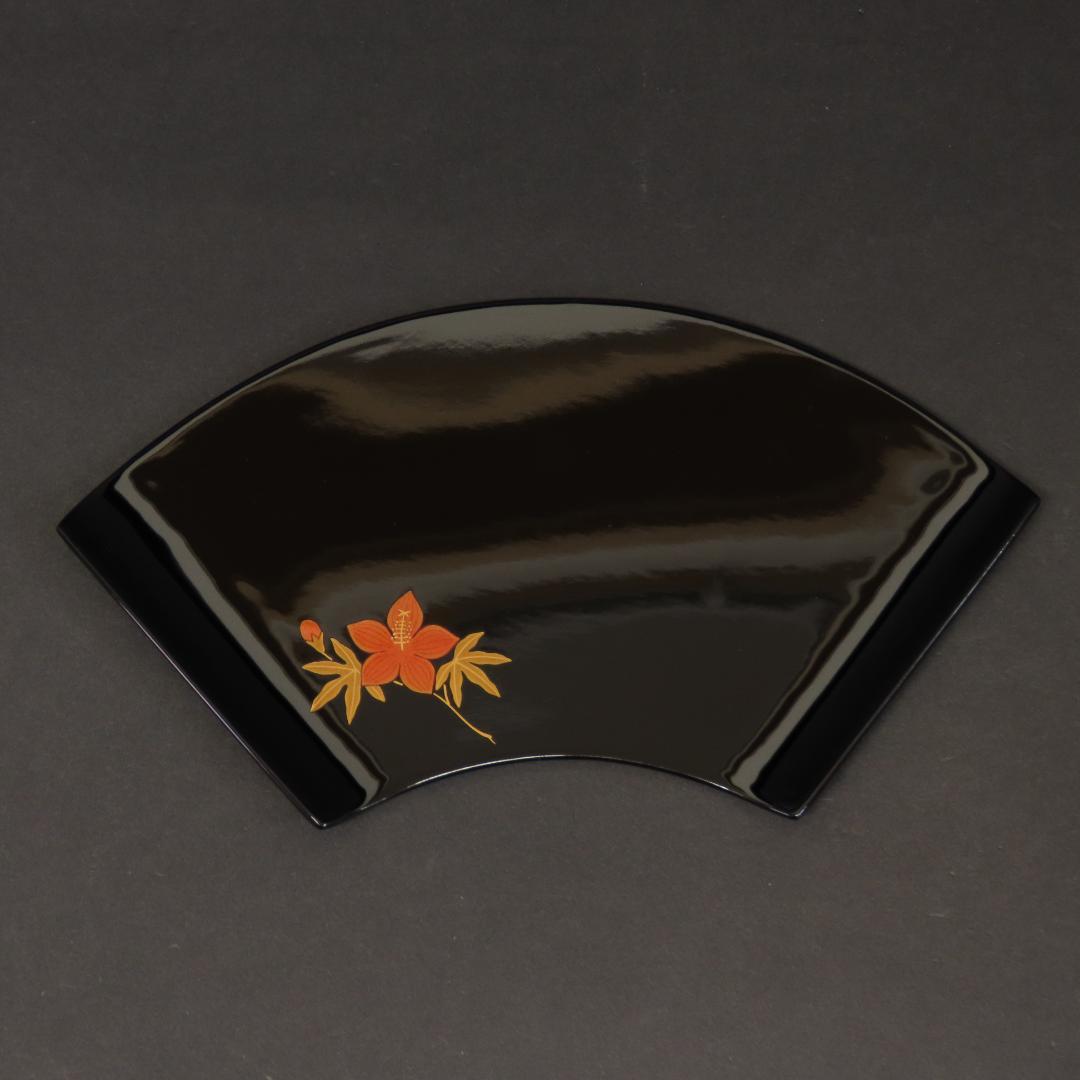 ⭕393 美品 高級輪島塗 漆工房謹製 本金蒔絵草花 絵変 銘々皿5客 煎茶道具