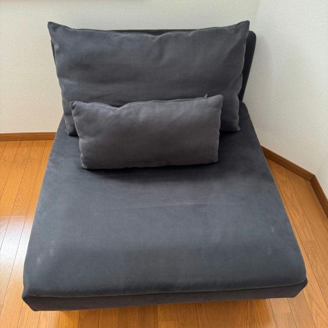 【美品】IKEA ソーデルハムン 1人掛けソファ グレー ひじ掛け設置済み
