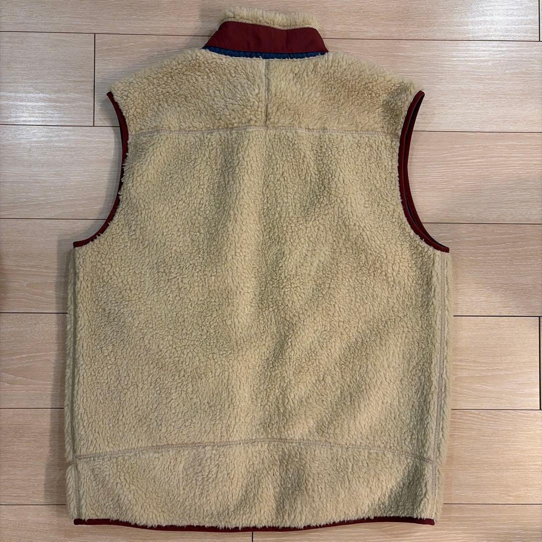 patagonia フリース ベスト L ベージュ/赤