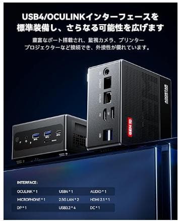 ミニPC Ryzen7 6800H 32GB 512G oculink egpu