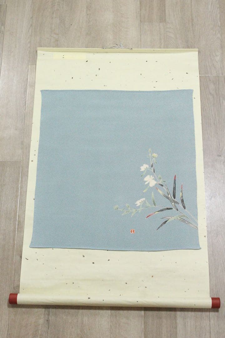 No5448 帛紗三枚セット　羽田登喜男　原図　「花鳥寿果」栞/紙箱付　送料無料