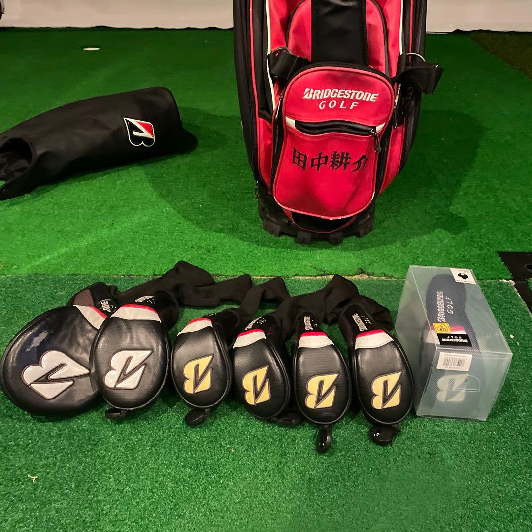 BRIDGESTONE プロ支給品2024中古大型キャディバッグ　ヘッドカバー付