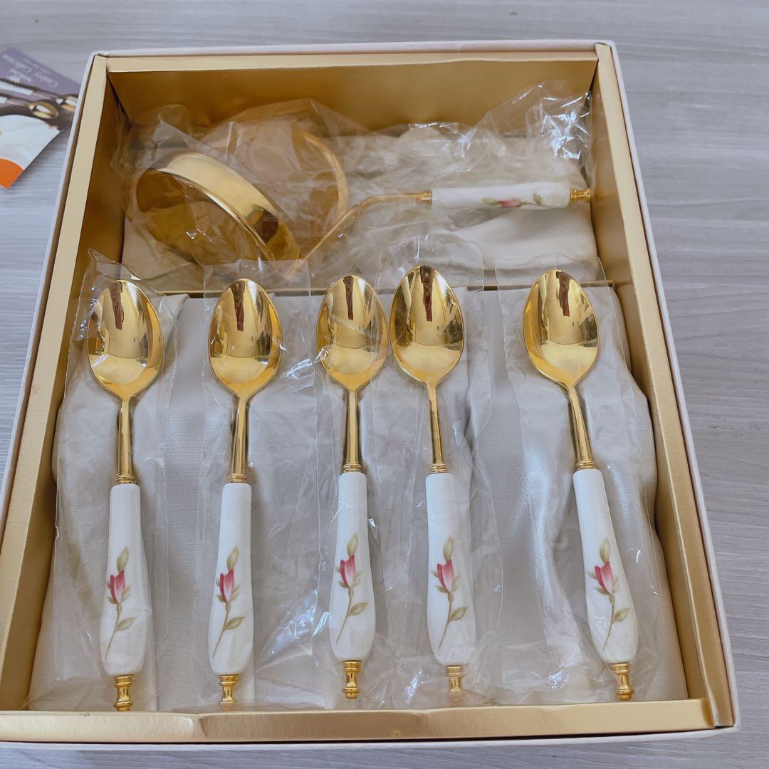 希少 廃盤 NARUMI ティースプーン ストレイナーセット 8320 フラワー