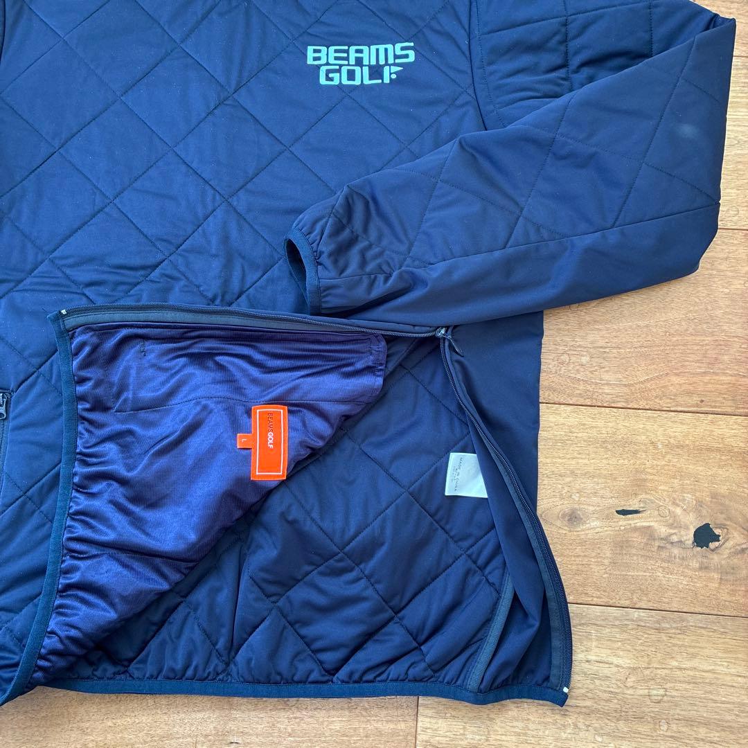 BEAMS GOLF キルティング プルオーバー L ネイビー 防寒ゴルフウェア