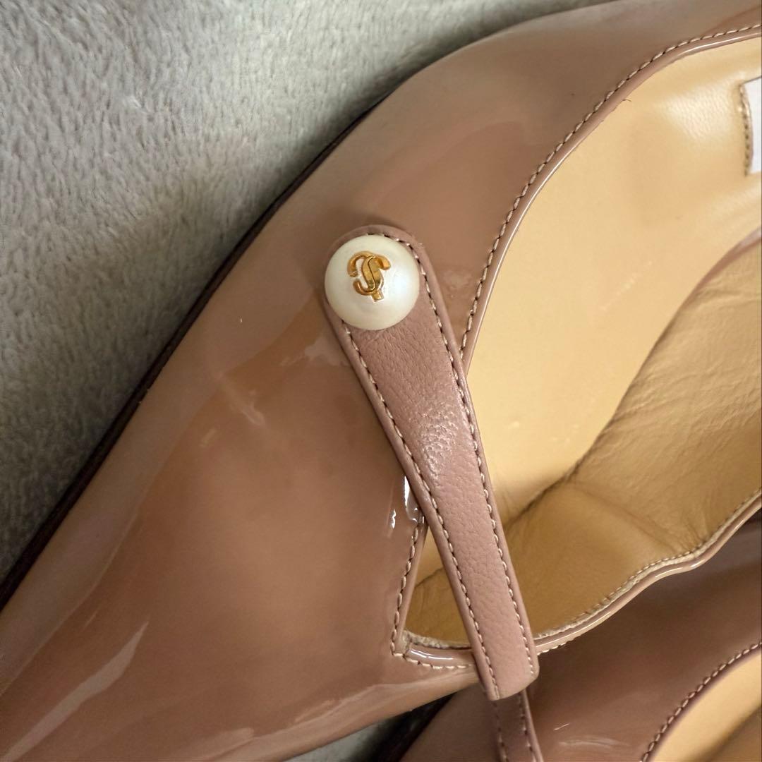 JIMMY CHOO ベージュ フラットシューズ