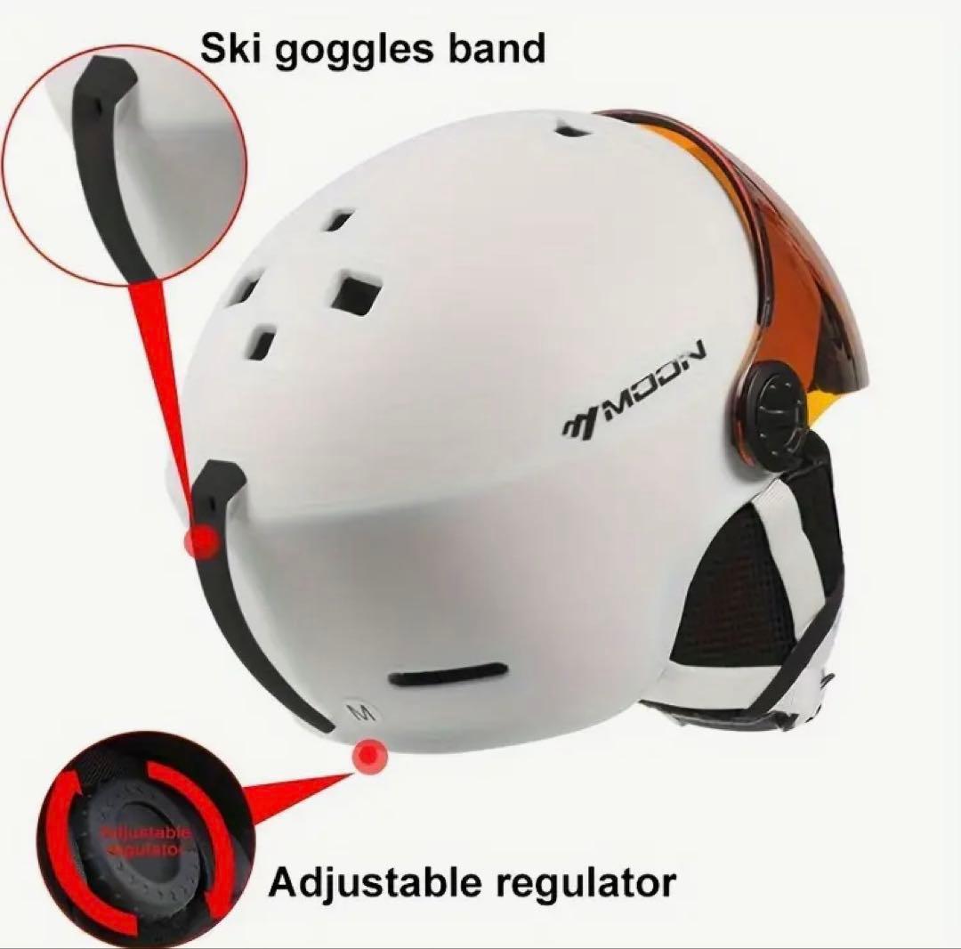 MOON スキー　スノーボード　ヘルメット ブラック L ゴーグル付き