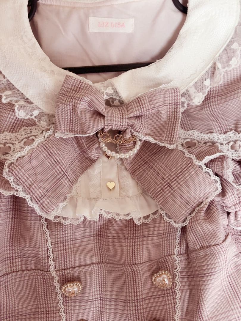 最終値下LIZLISA チェックリボンケープワンピース