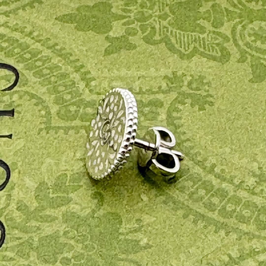 新品 グッチ ピアス アイコンブルーム K18 ホワイトゴールド 片耳 正規品