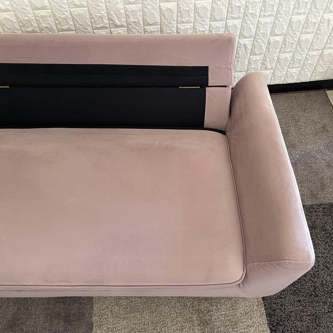 東京23区配送無料✨ニトリ　2人掛けソファ　ベロア素材　ピンク系　美品