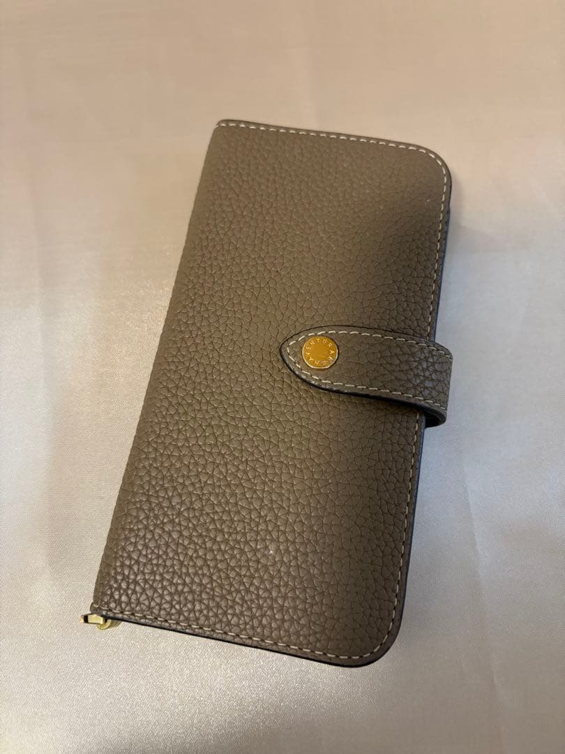 超美品★BONAVENTURA iPhone13手帳型ケース エトープ×イエロー