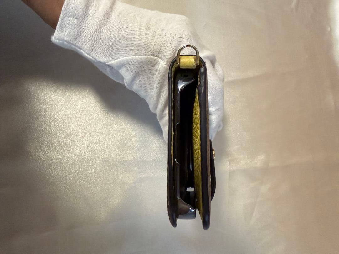 超美品★BONAVENTURA iPhone13手帳型ケース エトープ×イエロー