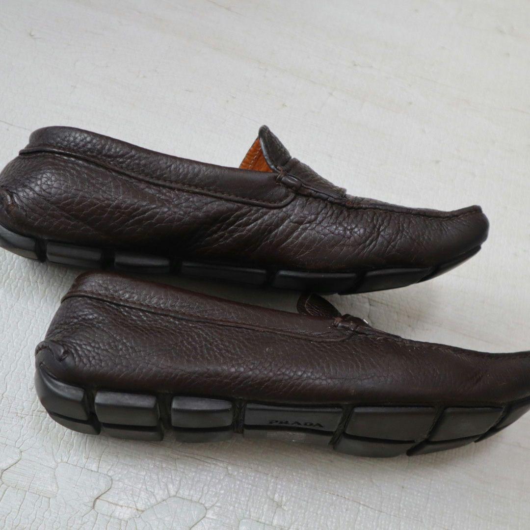 PRADA ダークブラウン ローファー　8 ２７cm