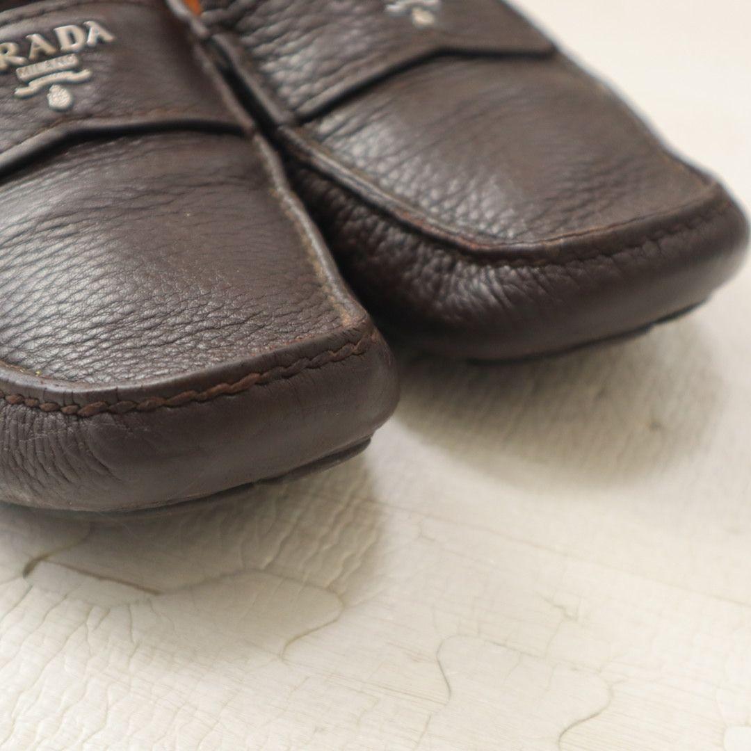 PRADA ダークブラウン ローファー　8 ２７cm
