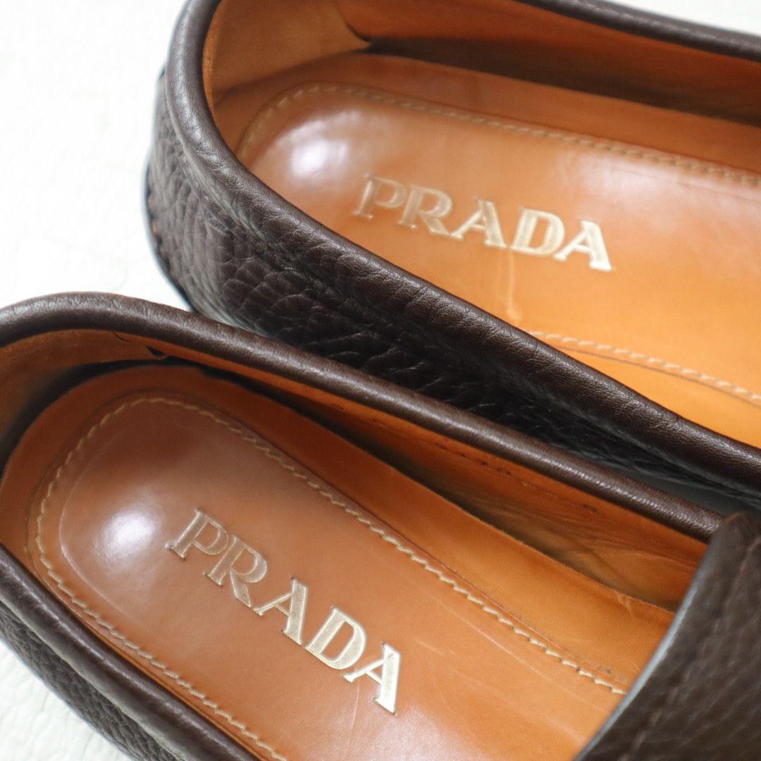 PRADA ダークブラウン ローファー　8 ２７cm