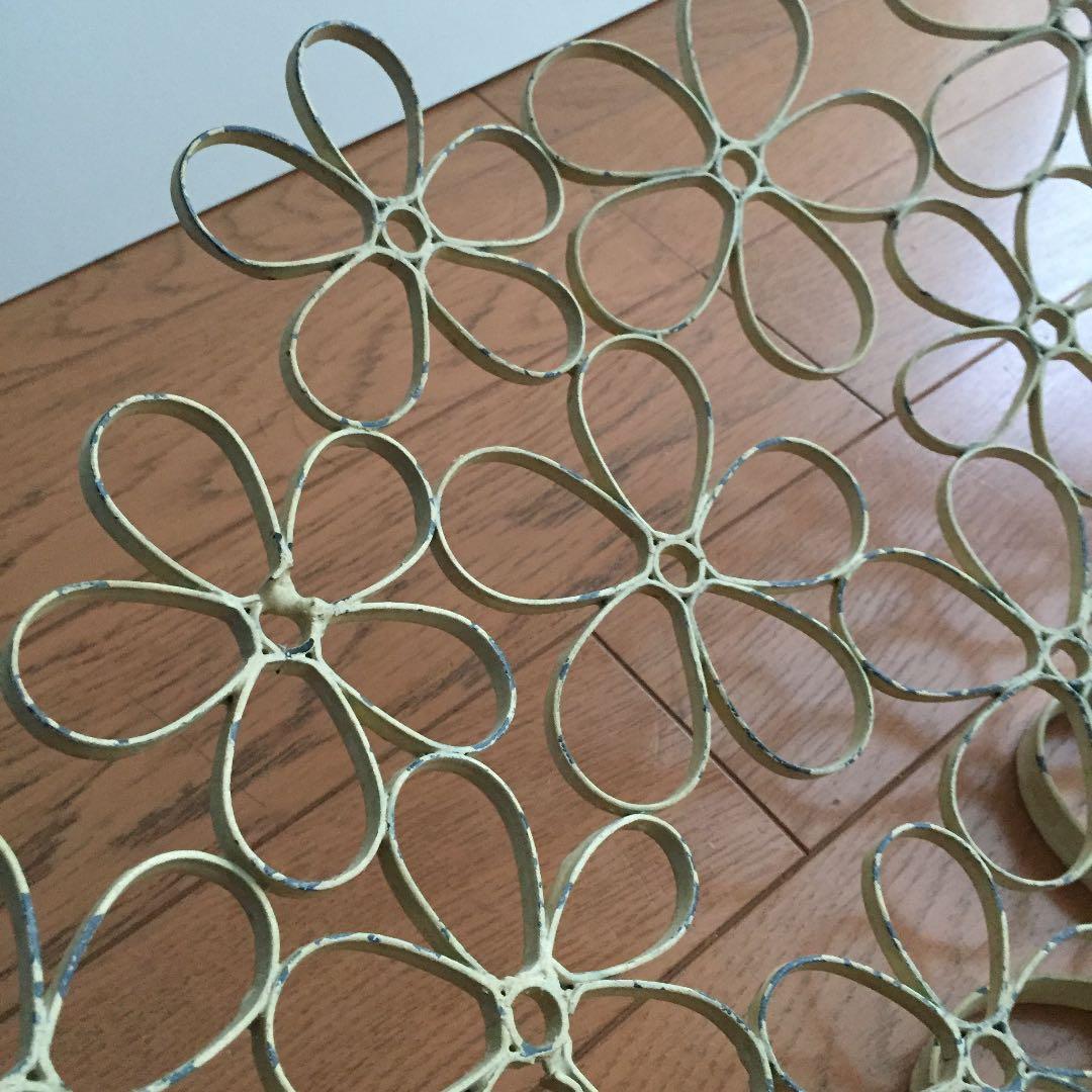 アンティーク花柄メタルカゴ