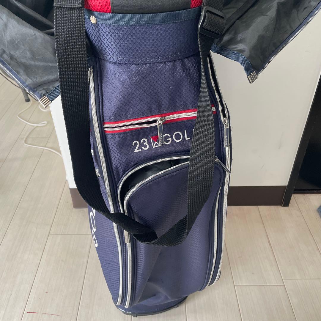 23区GOLF キャディバック ネイビー/レッド
