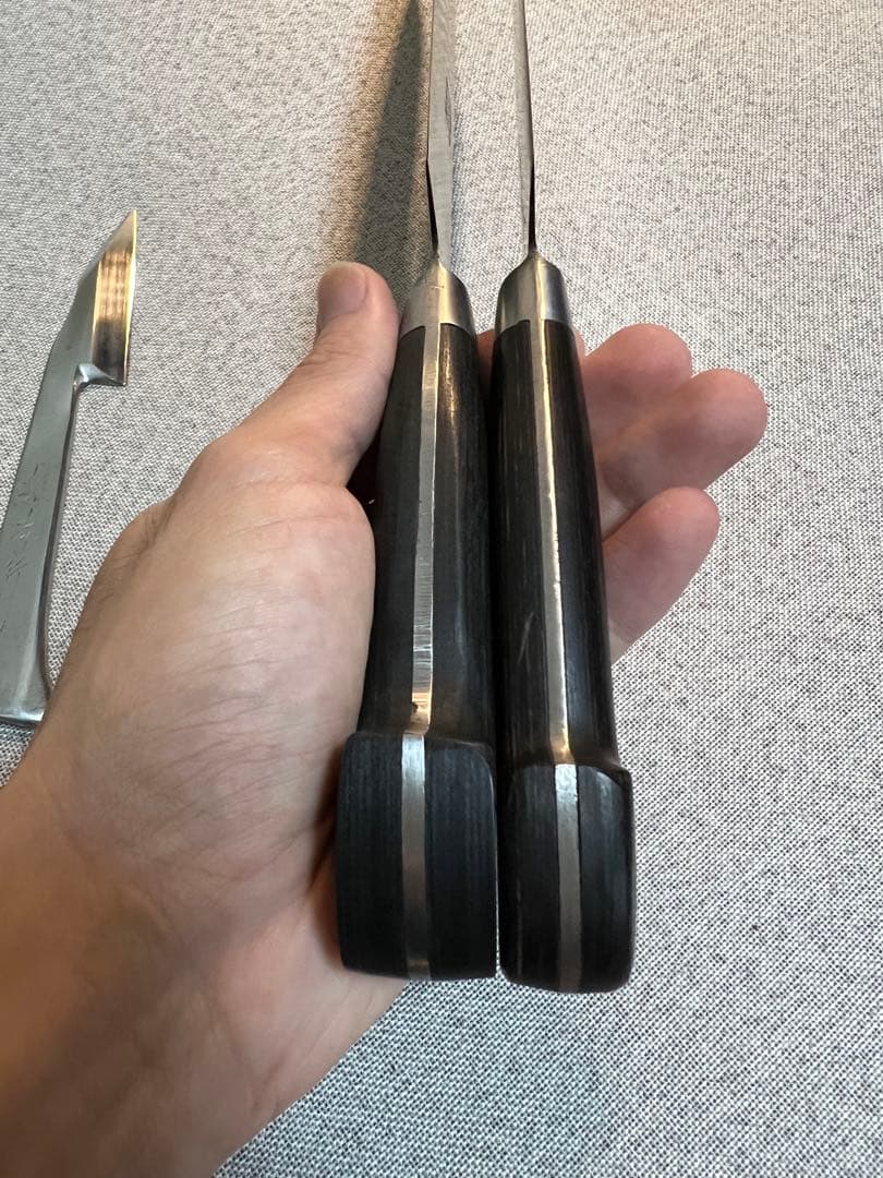 杉本SHM牛刀2本と界孝行1本白鋼製Sugimoto shm