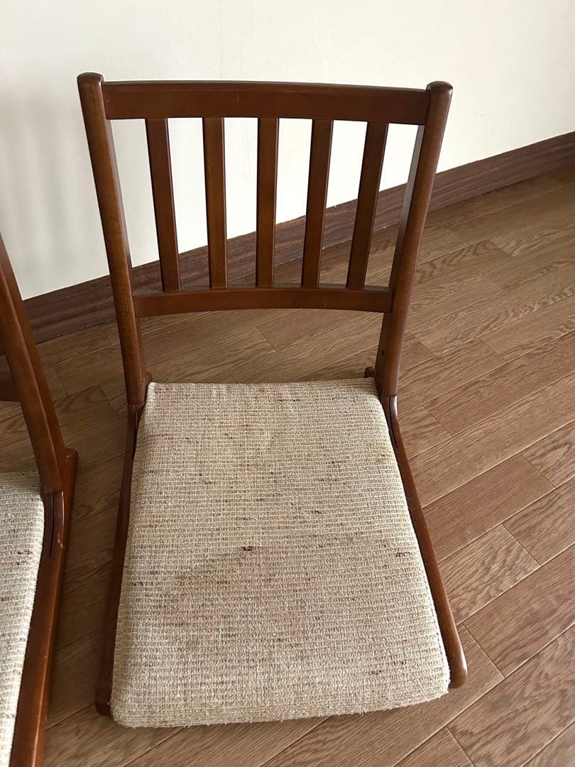 木製　折り畳み座椅子　ローチェア　和室　2脚セット