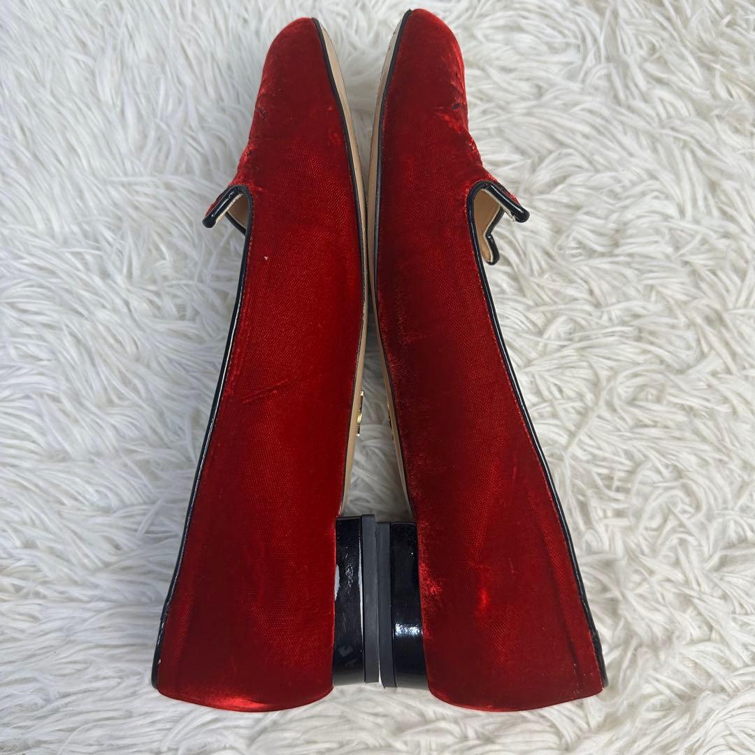 美品 シャーロットオリンピア フラットシューズ レッド ネコ