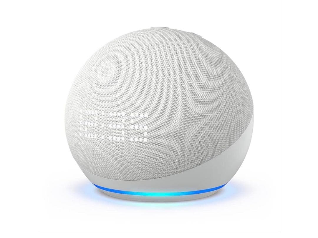 【時計付きスマートスピーカー with Alexa】本体 ACアダプター付き