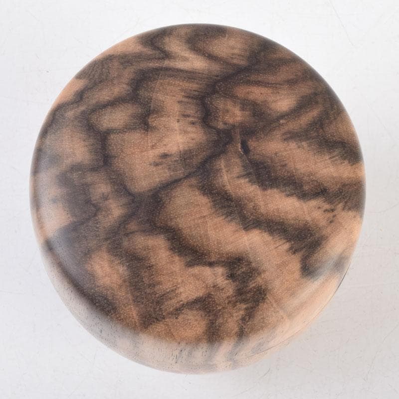 茶道具　天然木　黒柿製　無垢彫　綺麗な木目の棗　時代箱　V　8794