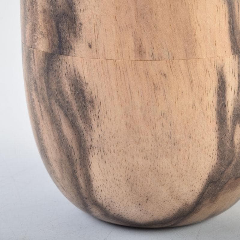 茶道具　天然木　黒柿製　無垢彫　綺麗な木目の棗　時代箱　V　8794