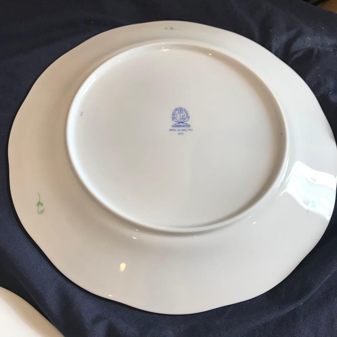 【未使用品】26cm ヘレンド アポニーグリーン プレート 2枚組 箱付き