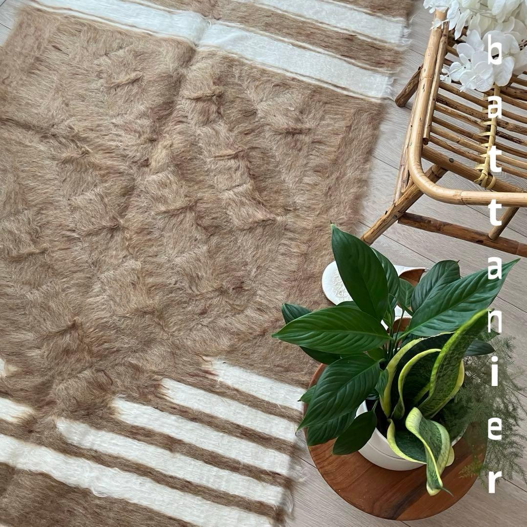 新品wool100％　キャラメル　ミルキー　バッターニエ　トルコヴィンテージラグ