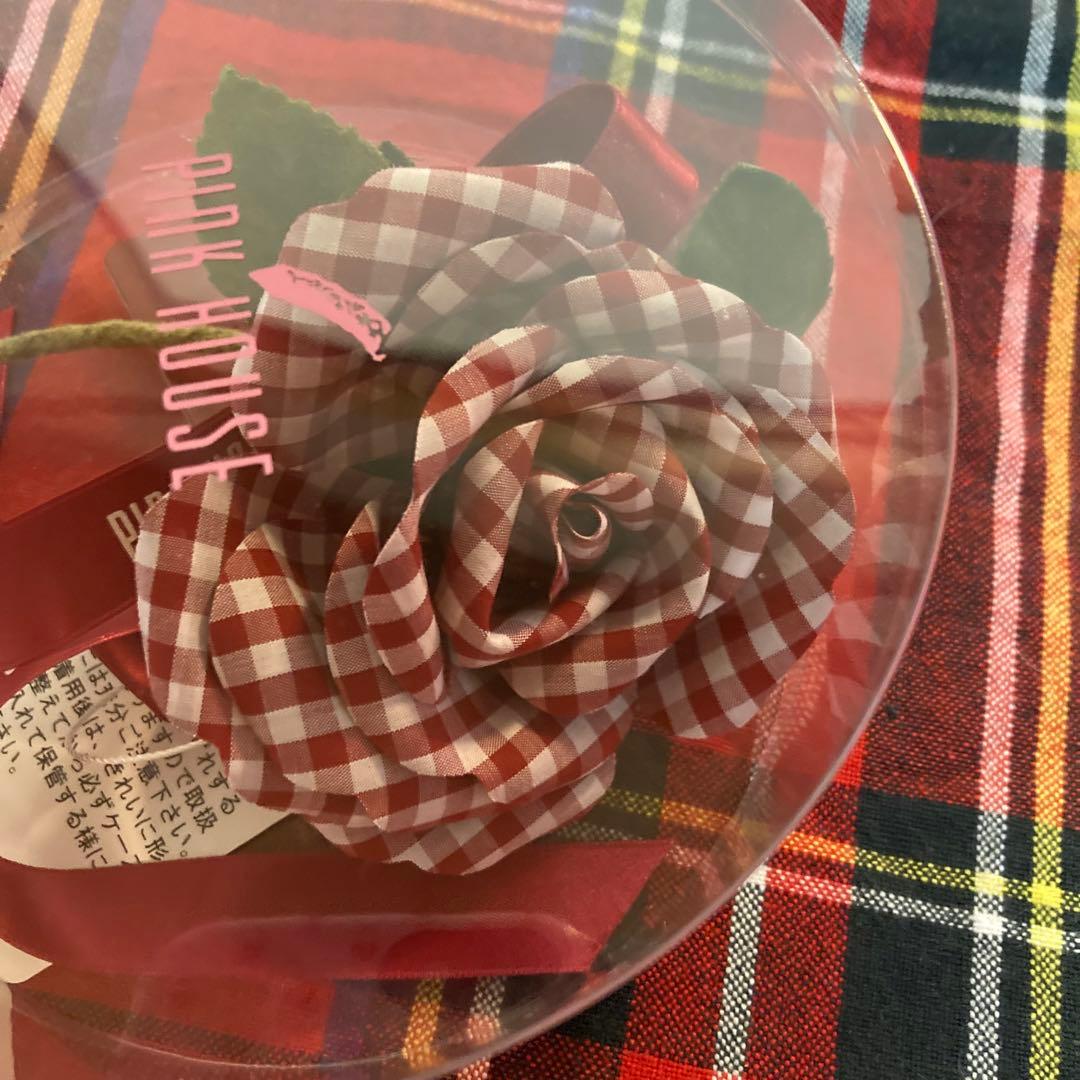 ピンクハウス　ギンガムチェックローズコサージュ　新品未使用　pinkhouse