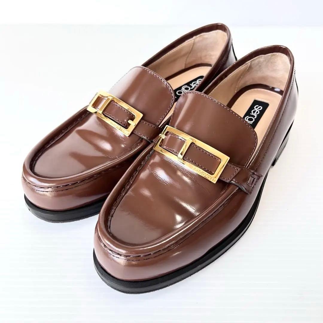 人気✨ セルジオロッシ SR NORA ローファー ブラウン バックル 23