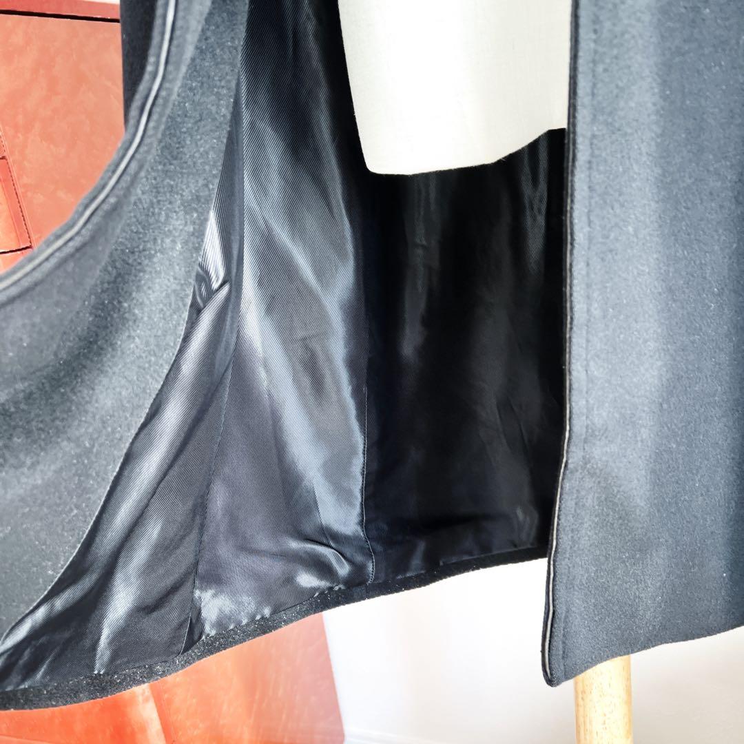 良品　GUCCI グッチ　女優襟　ラップ　コート レザートリミング ベルト付