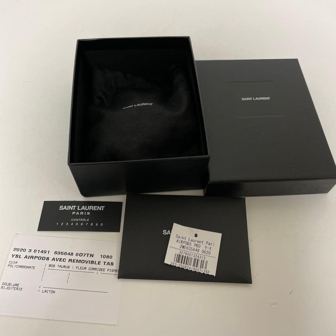 YSL サンローラン レザー AirPods Pro ケース ブラック 中古