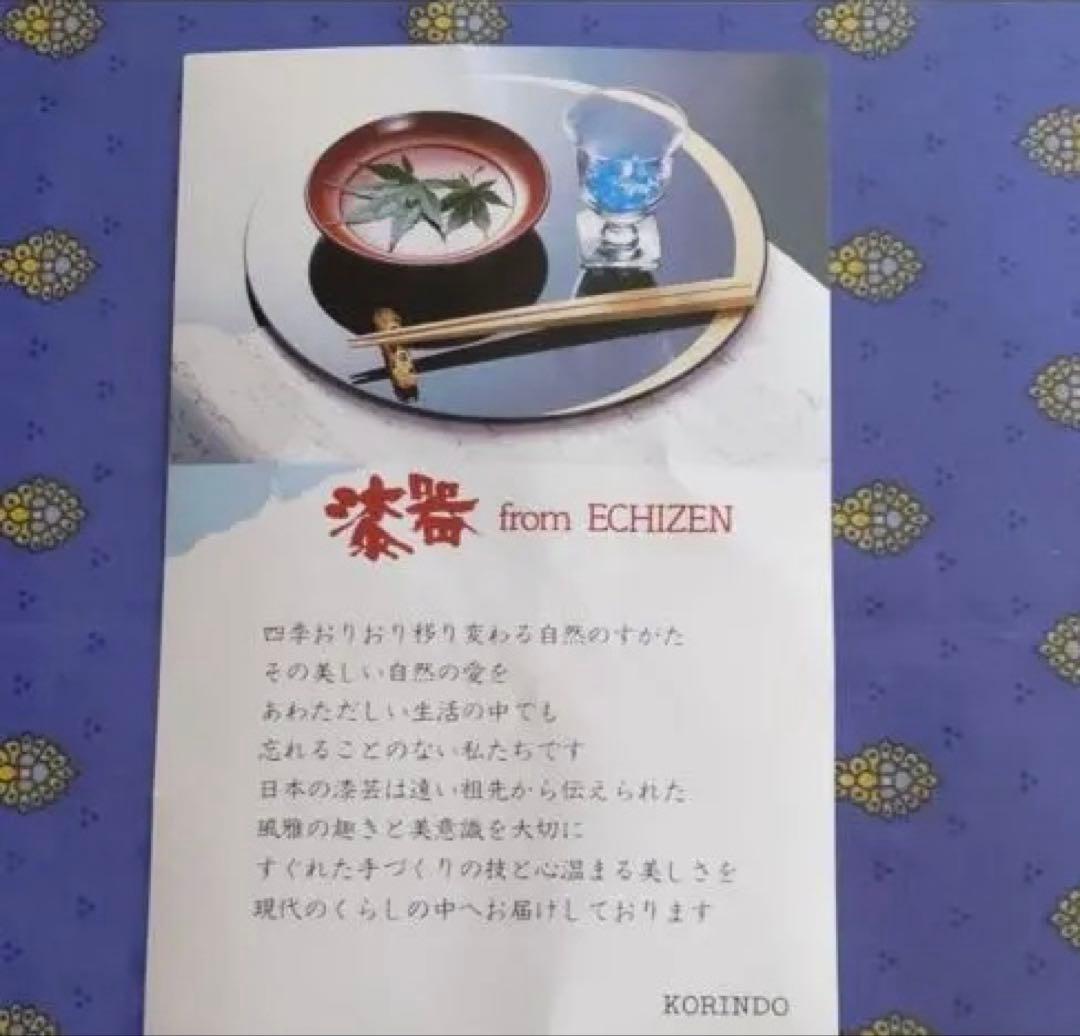 未使用　越前塗りひょうたん柄　御膳　赤・黒2枚セット