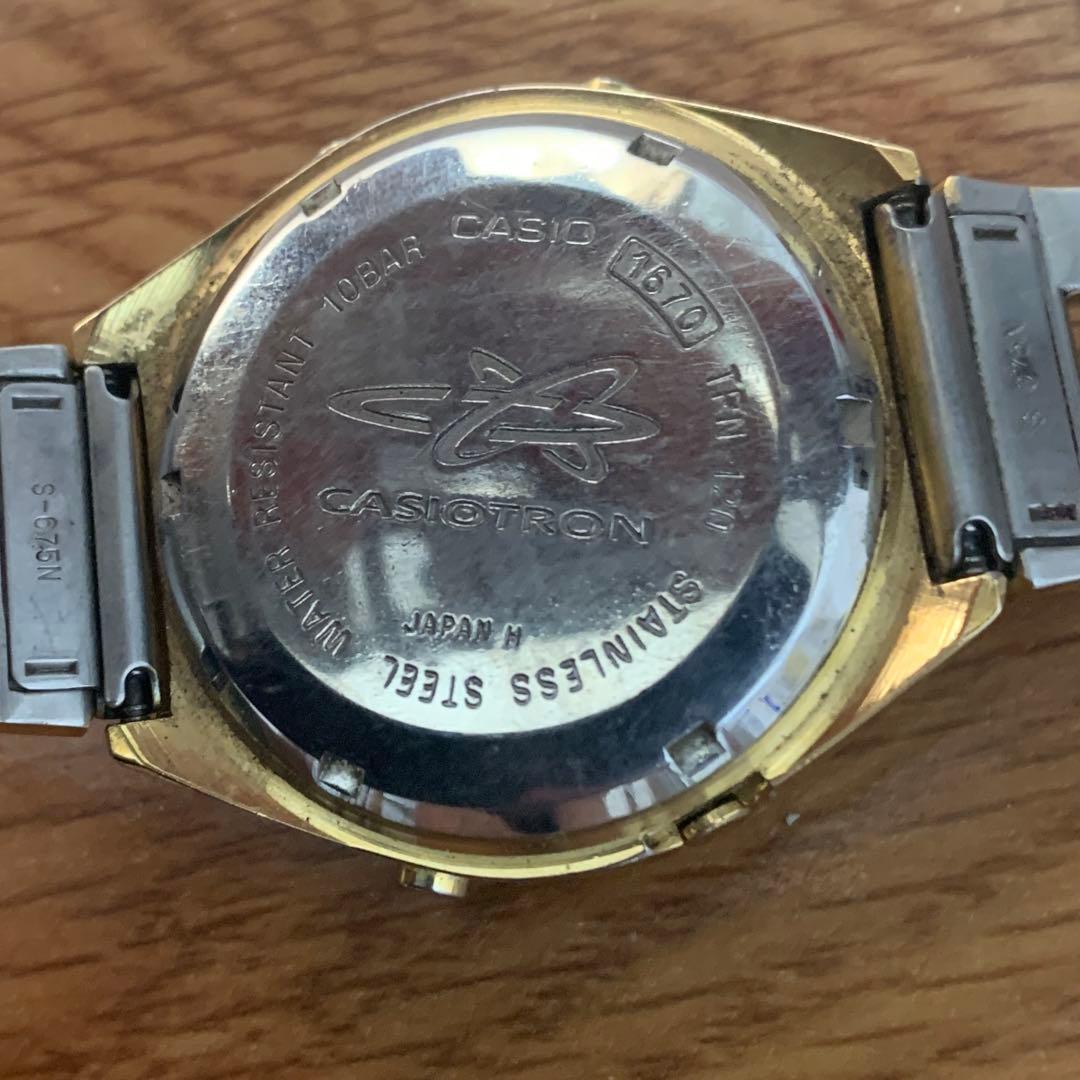 【ジャンク、現状不動】CASIO Casiotron ゴールド腕時計