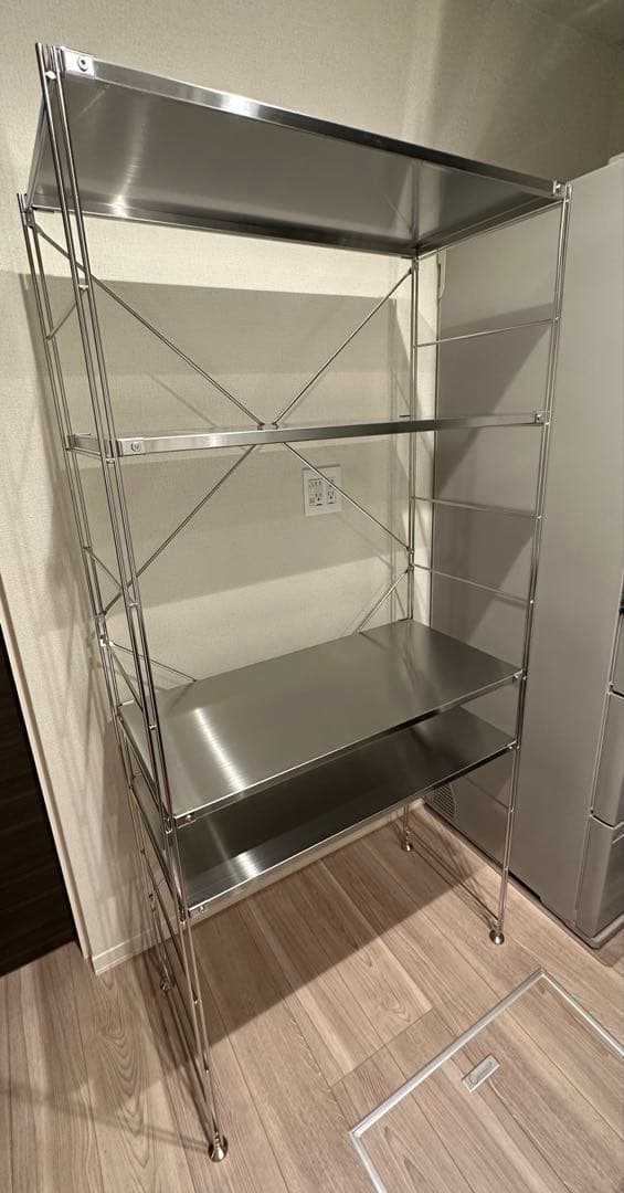 【999】無印良品 ステンレスユニットシェルフ ワイド 大