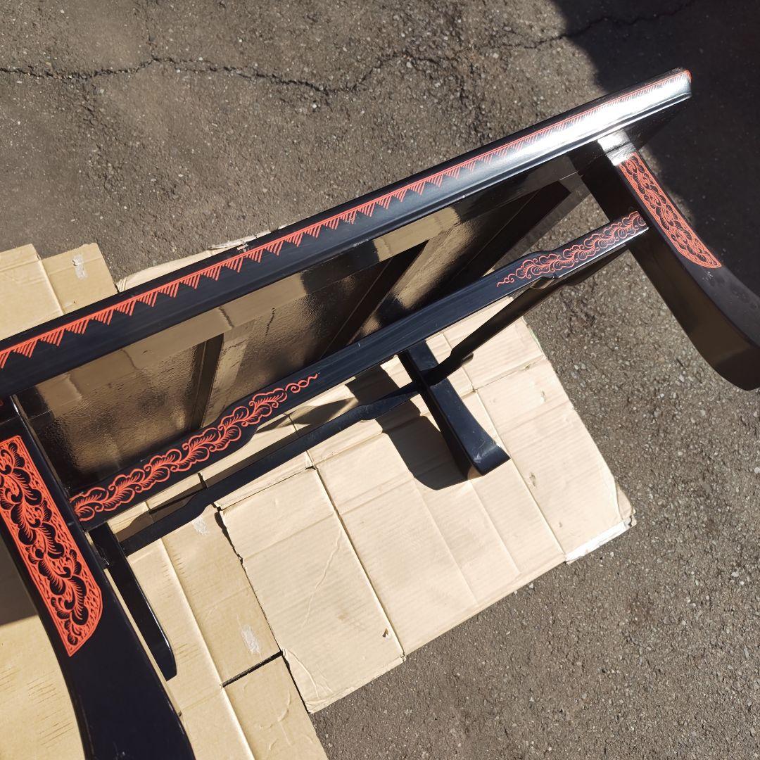 昭和レトロ　大正ロマン　漆塗り　小型高級ちゃぶ台 古家具　当時物　送料込