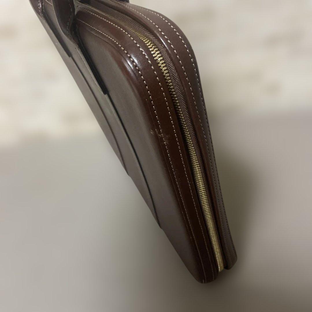 【美品】土屋鞄 コンフィオCONFFIO オイルヌメ ビジネスバッグ ブラウン