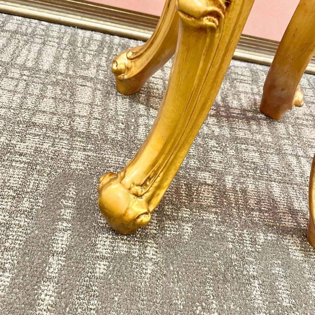 【値下げOK】アンティーク調大理石フラワースタンド／コンソールテーブル ゴールド