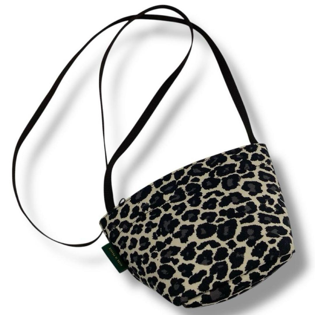 美品 エルベシャプリエ レオパード ショルダーバッグ ポシェット ナイロン 定番