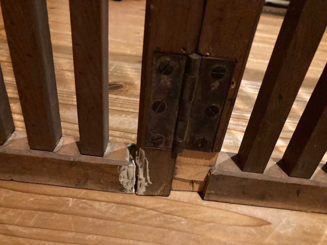 昭和レトロ　帳場格子２つ折り　ついたて　格子　 古道具　古民家