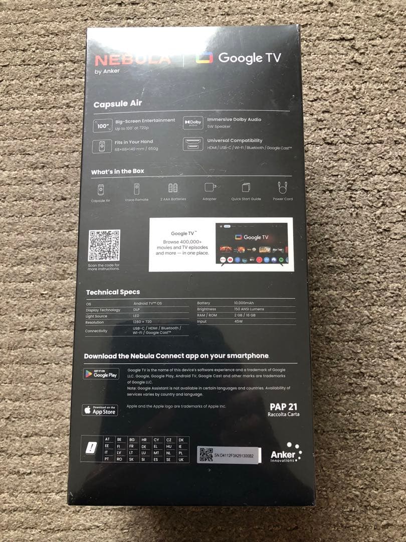 NEBULA Capsule Air プロジェクター本体