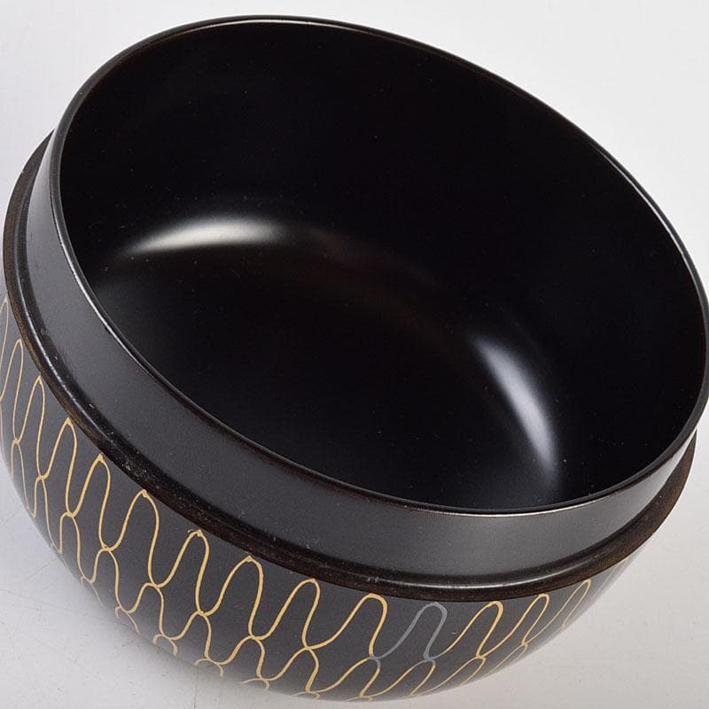 茶道具　蒔絵師　荒井正春作　網目蒔絵　平棗　鵬雲斎極め箱　D　R9204