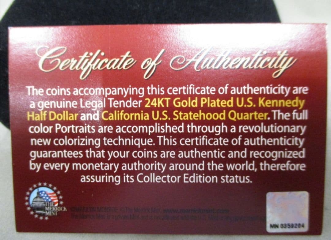 送料無料◆マリリン・モンロー★2セットメダル◆エナメル加工24金■ケース付