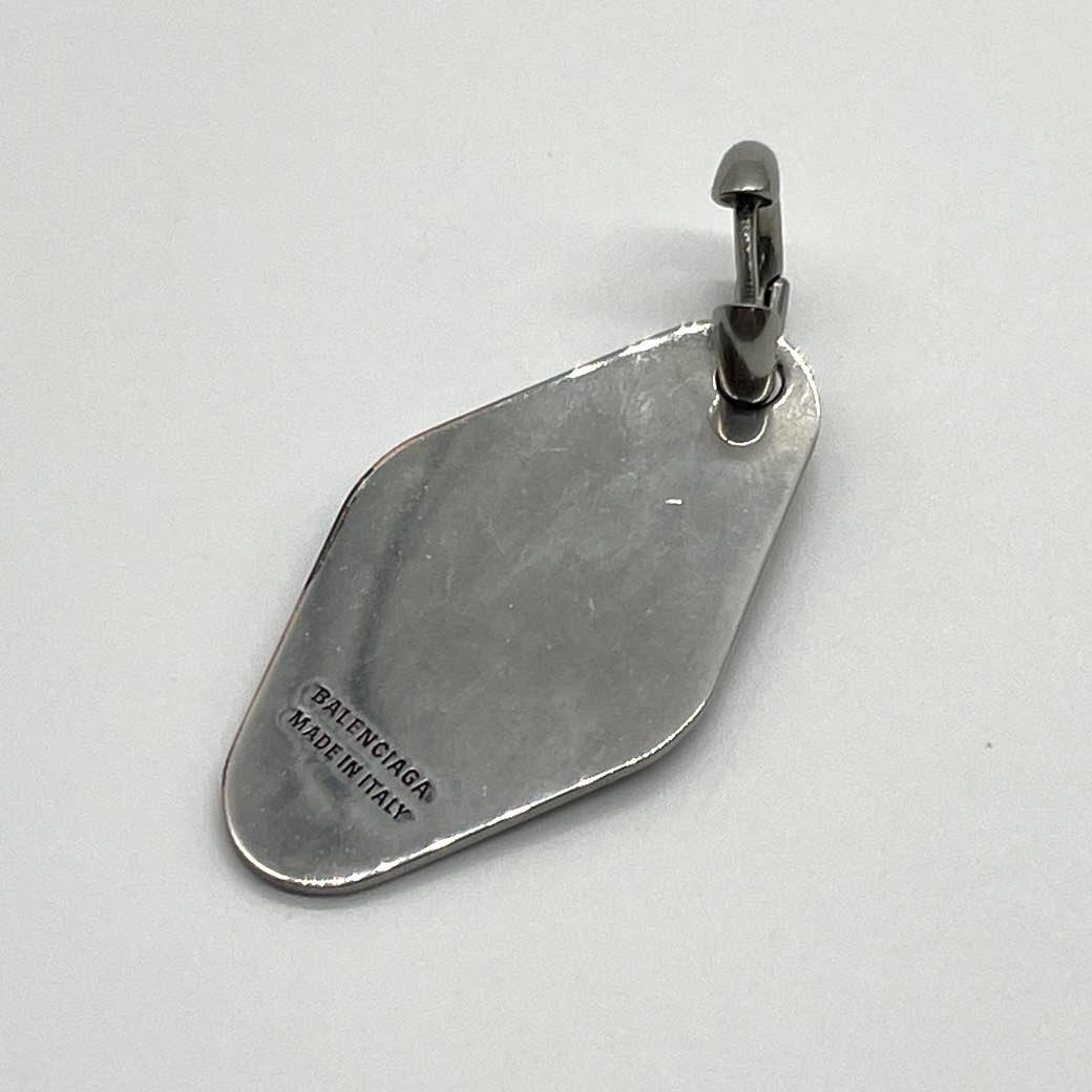 バレンシアガ 23SS ロゴフープ スターリングシルバー ピアス 片耳
