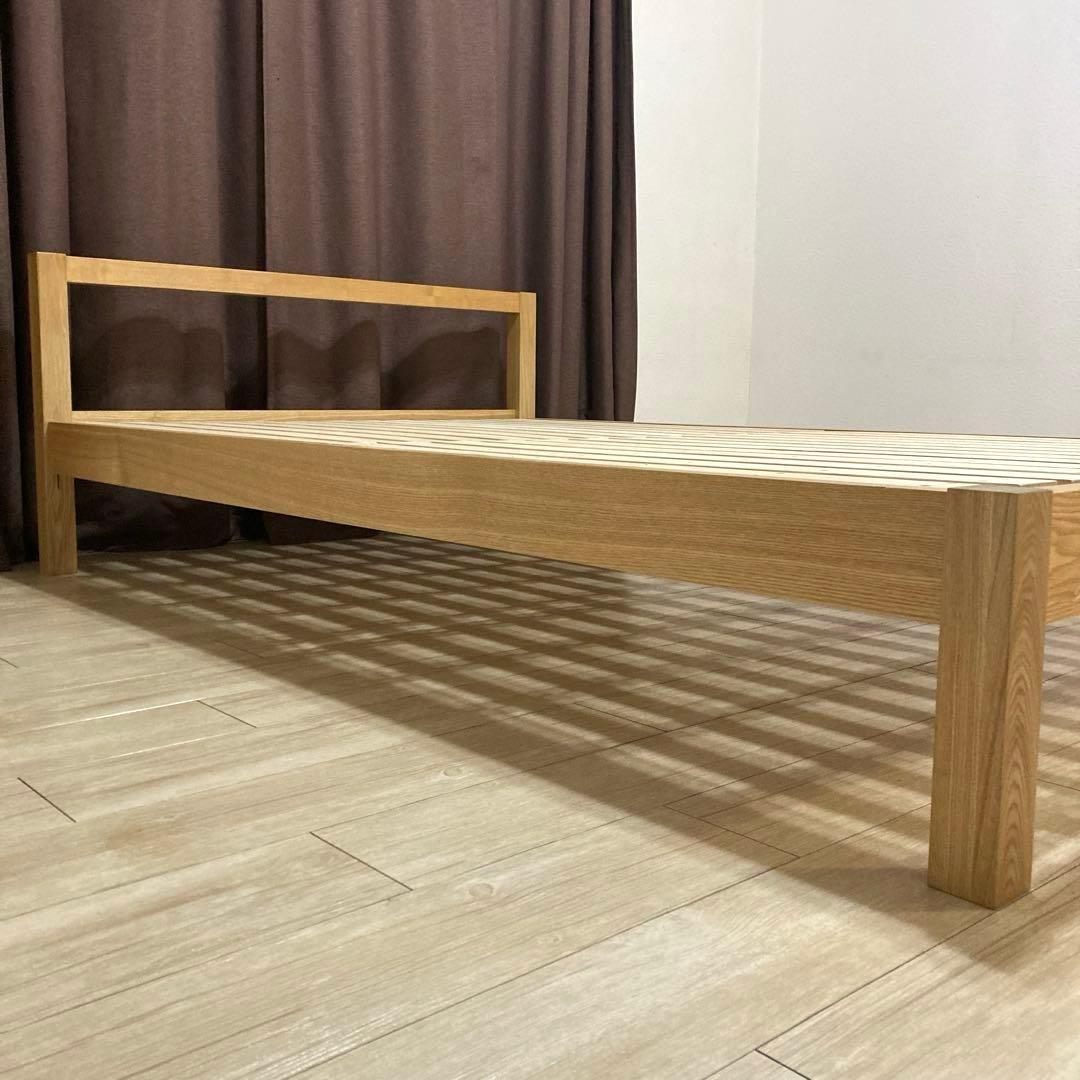 【自社配送エリア内限定販売】パっと見美品！MUJIセミダブルサイズベットフレーム