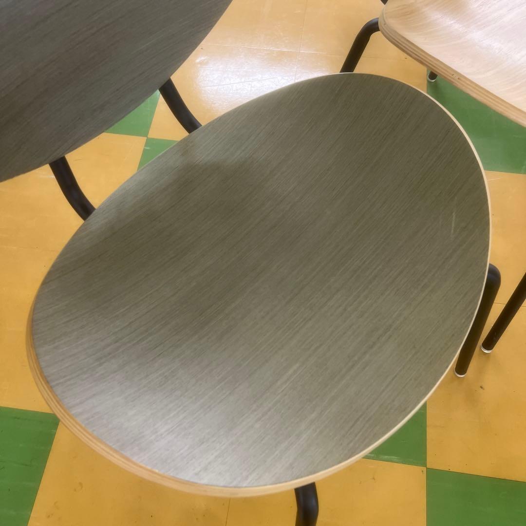 240 KANADEMONO オーバル型　ダイニングチェア 木目調　2脚セット